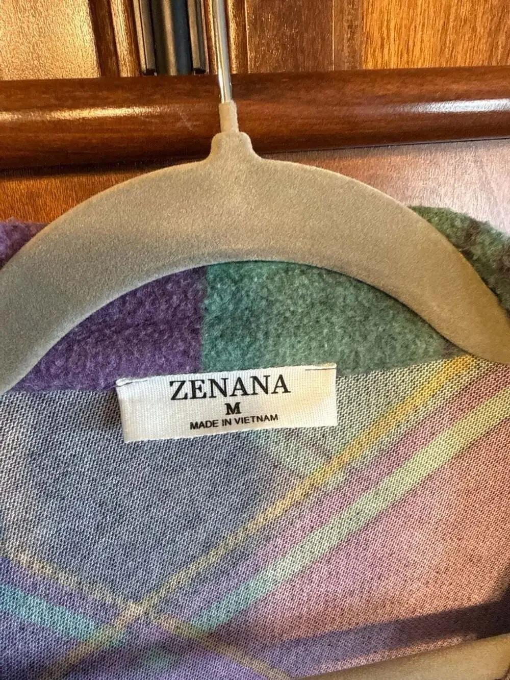 Zenana Purple and Green Plaid Brushed Long Sleeve Flannel Shacket QJL-1368Y